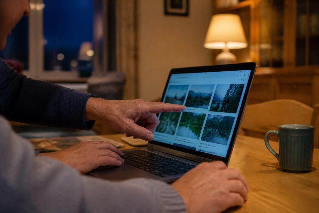 Zwei Personen am Laptop bei der IT-Schulung zu Hause