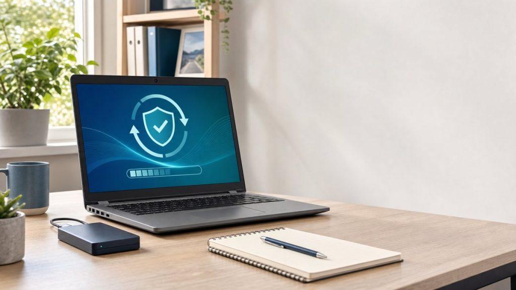 Windows-10-Hinweis auf einem Computerbildschirm